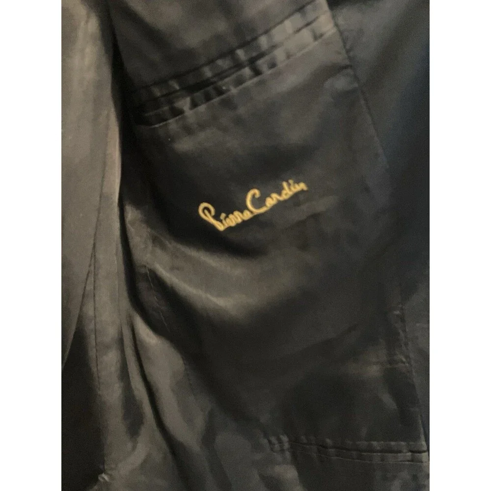 Pierre Cardin Black Satin-Lapel Tuxedo Jacket 38L Formal Special Occasion